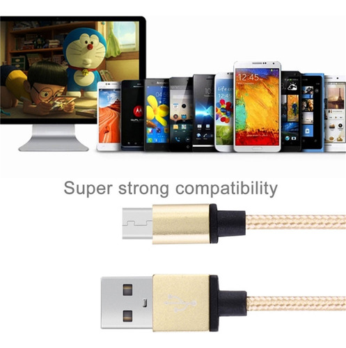 Cabo De Dados Micro Usb Para Usb 2.0 Em Ouro Amarelo Claro D