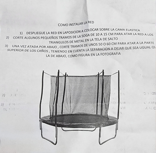Red De Proteccion Para Cama Elastica De 3,60 De Diametro