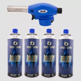 1 Maçarico Volcano M5 Culinário Profissional + 4 Refil Buddy