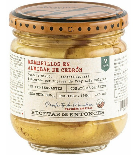 Membrillos En Almíbar De Cedrón X380gr - Recetas De Entonces