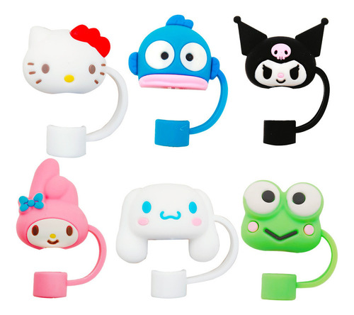 6pcs Funda De Paja Guardapolvo Simpáticos Adornos Para Tazas