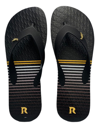 Chinelo Reserva Go Masculino Preto Amarelo Listra Summer