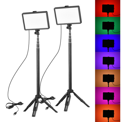 Kit De Luces Led Rgb Andoer Portátiles Para Video 2pcs