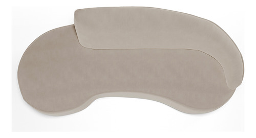 Sofá 5 Lugares Curvo Firenze Dir Veludo Champagne 300cm C-68