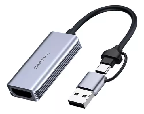 Tarjeta de captura de video, HDMI a USB/Micro USB/Tipo-C Tarjeta de captura  de juegos 1080P Grabar a través de DSLR Camcorder Action Cam