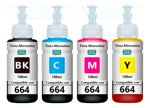 Pack 4 Botellas Tinta Alternativa Compatible Con L380