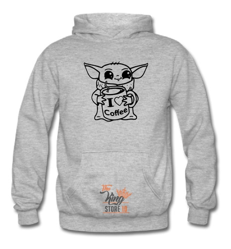 Poleron, Baby Yoda, Grogu, Cafe, I Love Coffee, The Mandalorian, Star Wars,  Xxxl / Kingstore10