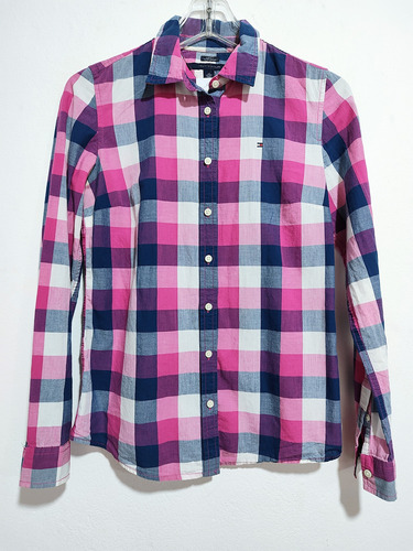 Camisa Manga Larga Tommy Hilfiger Diseño Cuadrille Impecable