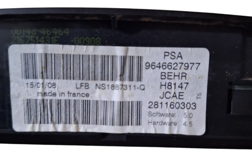Comando Climatizador Peugeot 307 02/11