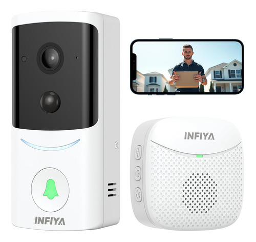 Cámara De Timbre De Video Inalámbrica 2k Para Exteriores Con