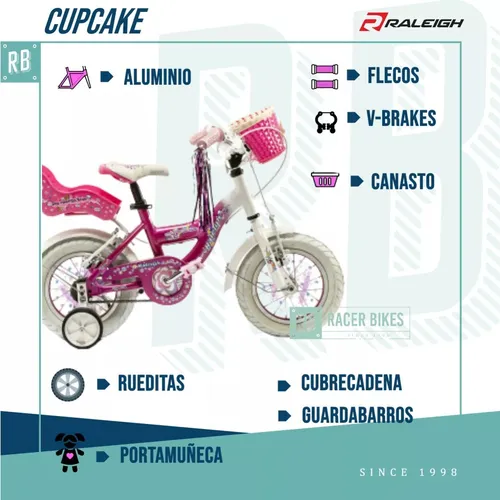Bicicleta Rodado 12 Raleigh Cupcake Aluminio Nena Liviana
