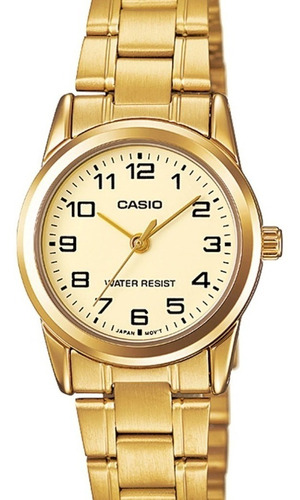 Relógio Casio Feminino Dourado Pequeno Ltp-v001g-9budf