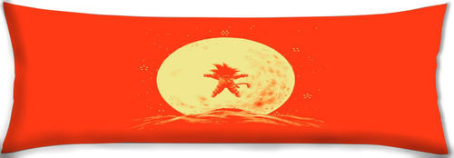 Cojin Almohada Larga Goku Niño Luna Fondo Naranja 35x100cm