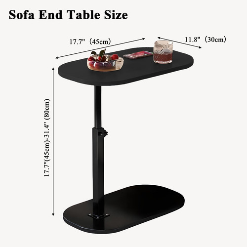 Gendlthij Mesa Auxiliar En Forma De C Para Sofá Mesa