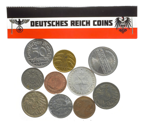 Hobby Of Kings 10 Deutsches Reich Monedas 1871-1945: Imperio Alemán, Weimar, Nazi Alemania Wwi Ww2. Monedas Coleccionables, Monedas Antiguas Para Su Álbum De Monedas, Banco De Monedas O Porta