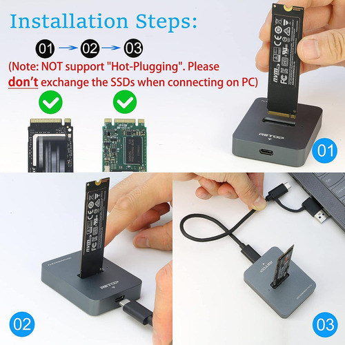 Estación De Acoplamiento De M.2 A Usb, Adaptador De Lecto...