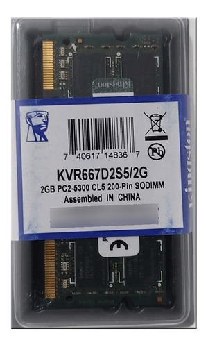 Kingston Memoria Ram Ddr2 2gb 667/5300 Mhz Laptop