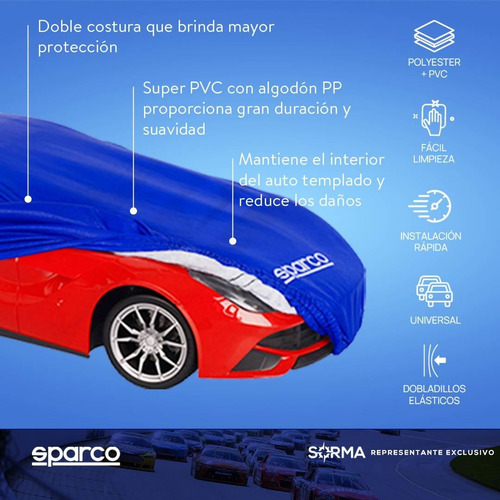 Imagen 4 de 10 de Funda Cubre Auto Cobertor Sparco Antigranizo Premium Talles