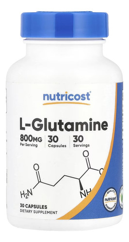 Nutricost L-glutamina 30 Capsulas 800mg Sabor Sin Sabor