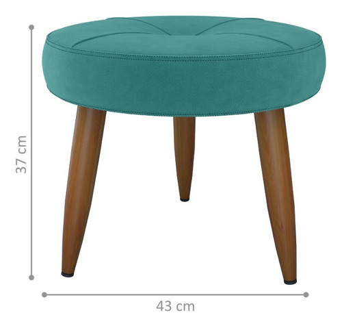 Conjunto Poltrona Puff Decorativos Miller Veludo Verde Menta