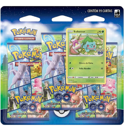 Blister Triplo Pokemon Go Bulbasaur 19 Cartas Copag