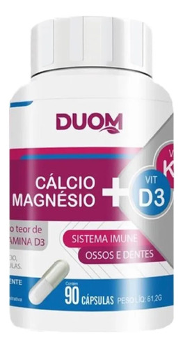 Kit 3 Duom Cálcio + Magnésio + Vit D3 + Vit K2 90cps