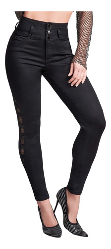 Pantalón Mezclilla Mujer Seven Push Up Cintura Alta Stretch