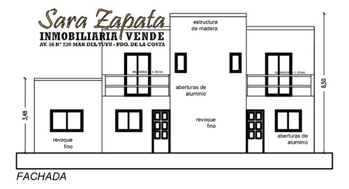 Calle 60 Entre 8 Y 9 Mar Del Tuyú Dúplex 3 Ambientes Al Frente - Venta En Pozo- Vende Sara Zapata Inmobiliaria