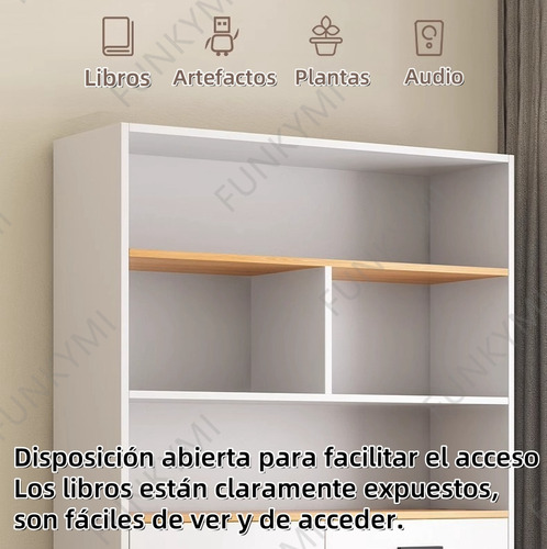 Librería De Madera Minimalista Multifuncional De 5 Niveles