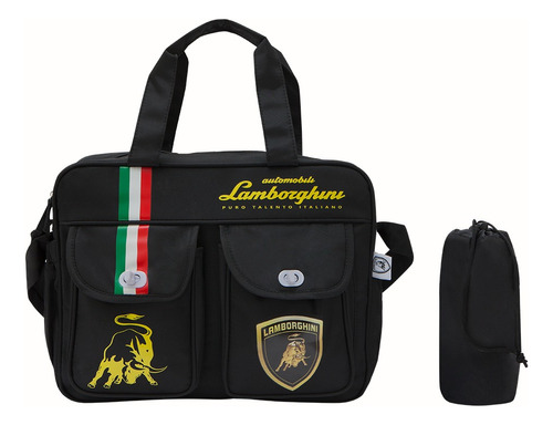 Bolso Maternal Cambiador Porta Mamadera Térmico Lamborghini