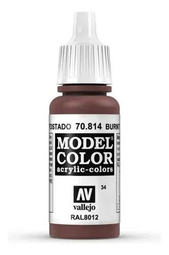 Vallejo Model Color 17ml Pintura Acrílica Color 34 Rojo Tostado 70.814