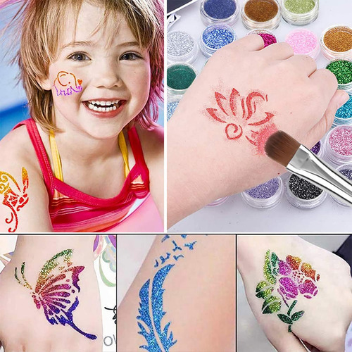 Pegamento Temporal Para Tatuajes - Botella De Cepillo Con Pe