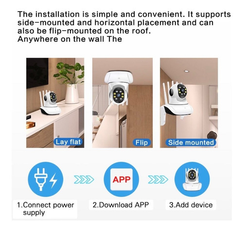 Câmera Wifi Vira 360 3antenas Ip Geraçâo Visâo Noturna