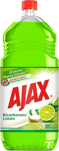 4 Ajax Bicarbonato 1l 99.99% Bacterias Elimina Malos Olores