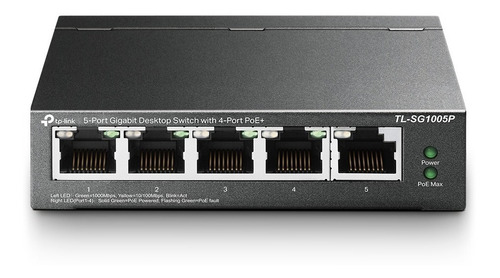 Switch Tplink 5 Puertos Gigabit Con 4 Poe Tl-sg1005p