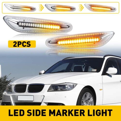 2 For 2002-2005 Bmw 3 Series E46 Sedan Led Front Fender  Aab