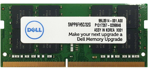 Memoria Dell de 32 GB, Ddr4, 3200 MHz, Sodimm, 1,2 V, SNPP6fh5c/32g