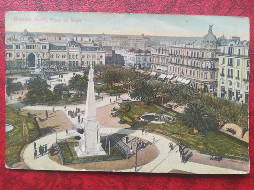 Buenos Aires Plaza De Mayo 1916 Postal A Color 