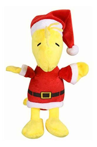 Peanuts For Pets 6  Holiday Woodstock Santa Plush Dog Toy