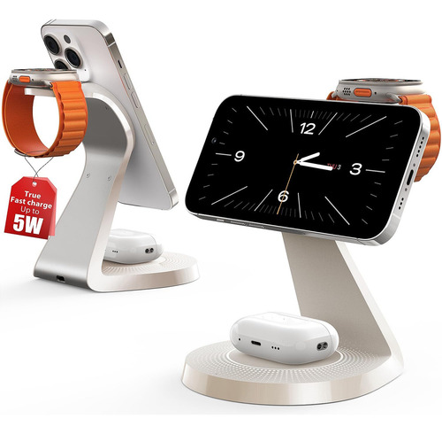 Cargador Apple 3 En 1 Mag-safe Para iPhone AirPods Ews