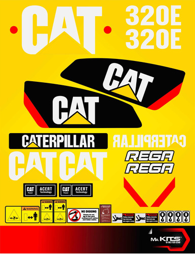 Calcomanías Para Maquinaria 320e Para Excavadora Cat