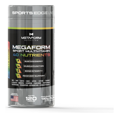 Multivitamínico Megaform 120 Tabletes - Metaform Nutrition
