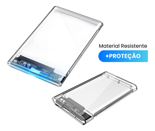 Case Para Hd Slim Externo Bekcommerce Usb 3.0 Computador Ssd Hdd Sata 2.5 Notebook Pc Ps4 Transparente Fume Cghd-35- 2,5 Hhd/ssd Usb3.0 5gpbs