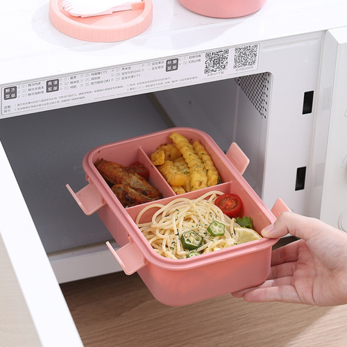 Vianda Hermética Lunch Box C División Y Cubierto Escolar Ofi Marrón