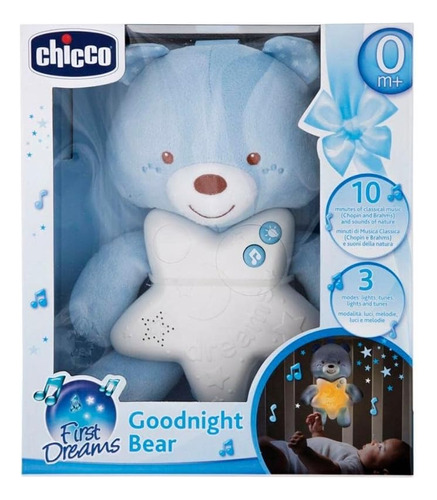 Osito Peluche Colgante Chicco Buenas Noches Luz Sonido