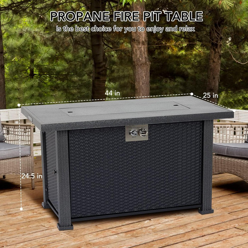 Mesa Rectangular Para Fogata De Propano De 44 Pulgadas, 5000