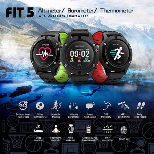 Smartwatch Con Gps Fit 5 Reloj Inteligente Kms Velocidad