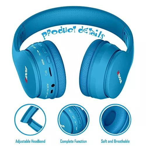Auriculares Bluetooth inalámbricos para niños, límite de volumen 85 dB /110  dB sobre la oreja, auriculares plegables con protección contra el ruido