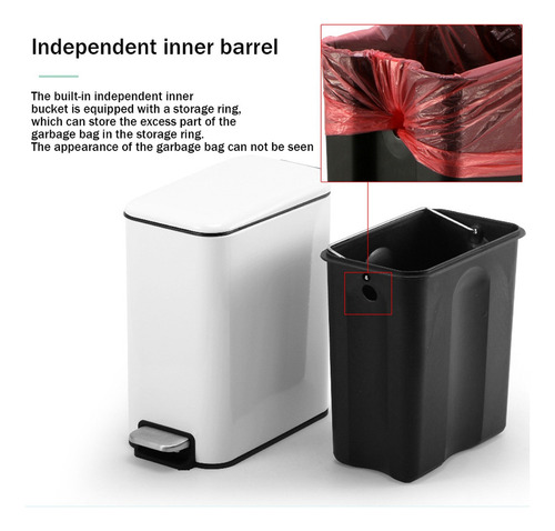 Cubo De Basura Compacto De Acero Inoxidable Para Baño Con Pe