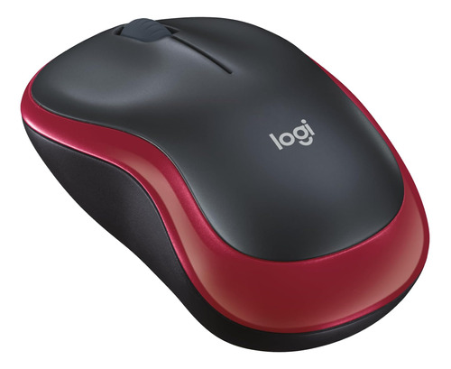 Mouse Logitech Inalambrico M185/rojo